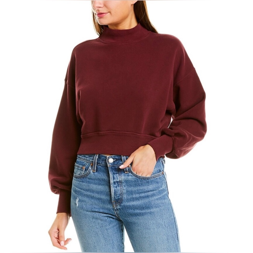 Spiritual Gangster Maroon Mock Neck Top
